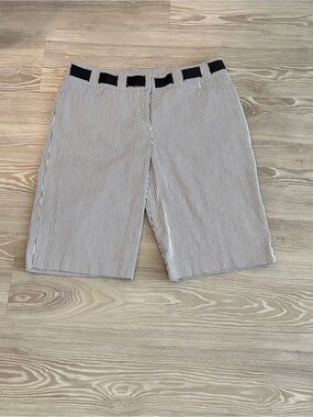 INC International Concepts Black & White Striped Shorts with Tailored Waist